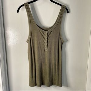 Aerie Real Soft XL Henley tank top olive green
